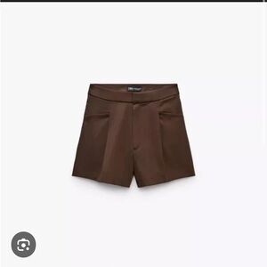 Zara Dark Brown Satin Women's Shorts